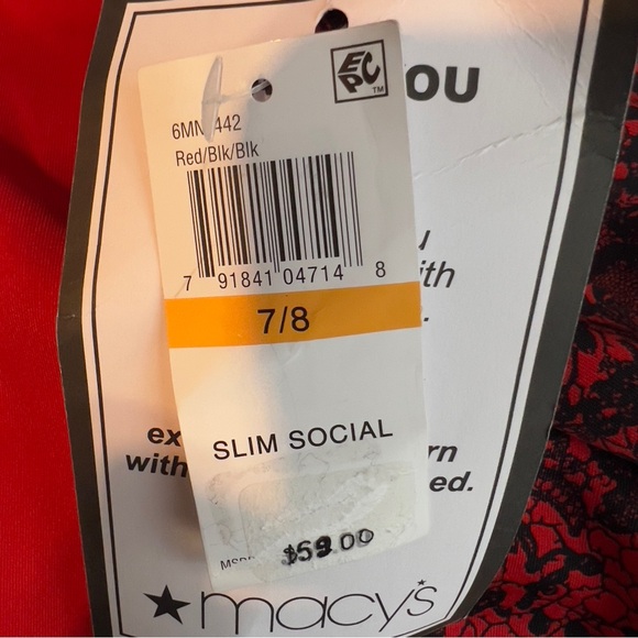 B. Darlin Red & Black Floral Printed Design Sleeveless Halter Neck BodyCon Dress - Picture 5 of 7